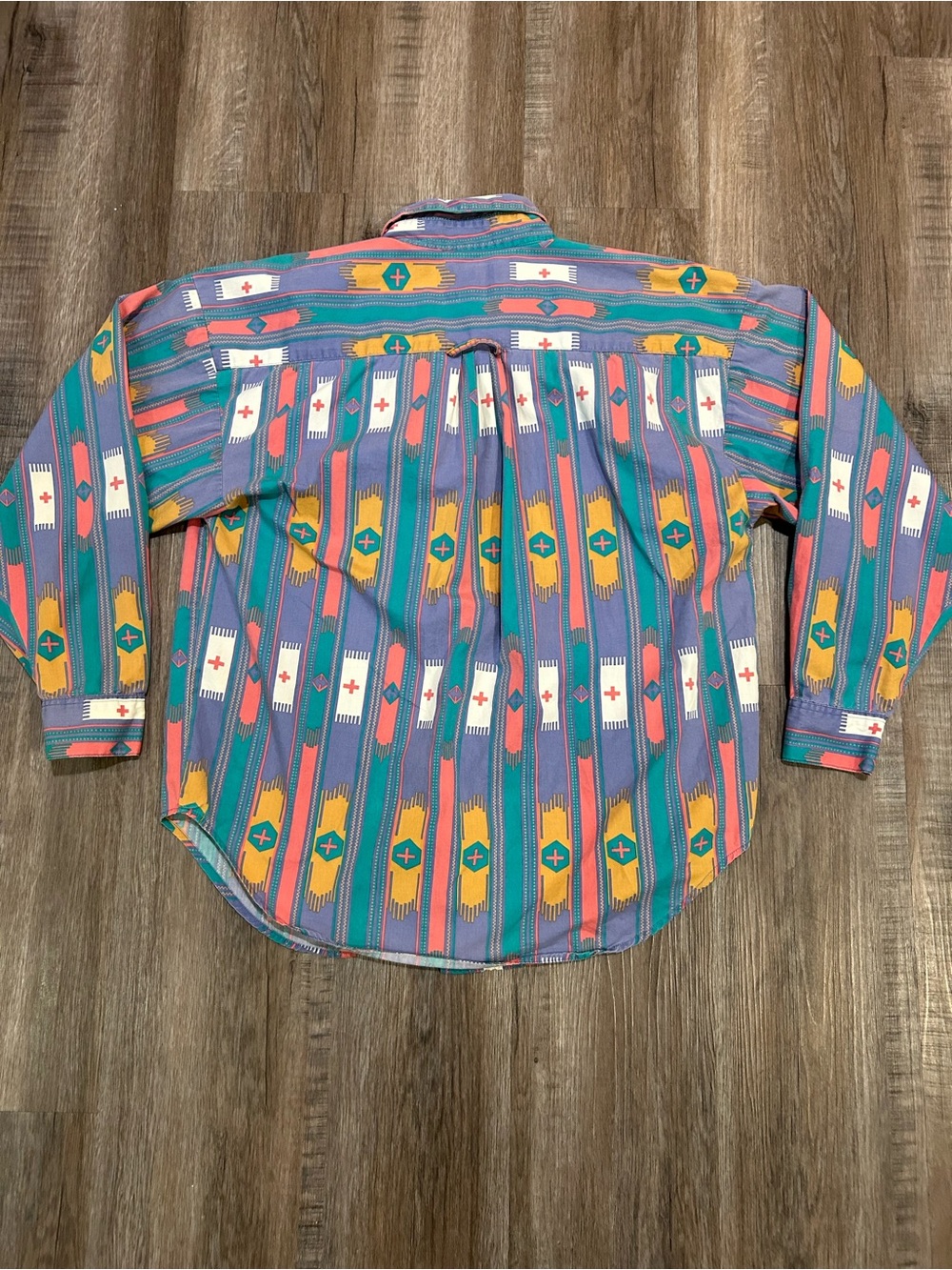 Vintage Levi's Western Shirt Southwestern Aztec Pattern Button Down Top M - Picture 7 of 9
